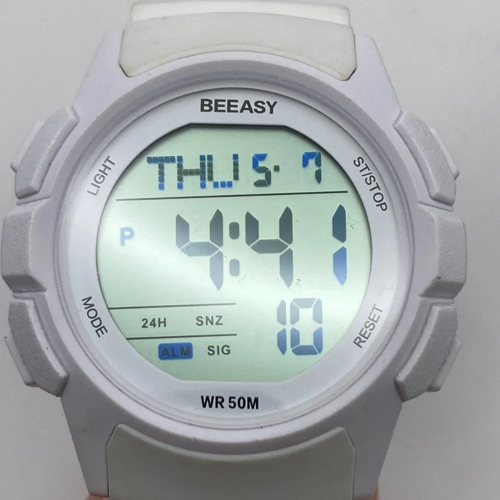 Lot of 4 Men's Watches Digital Armitron Skmei Black White Red Alarm Date Chrono